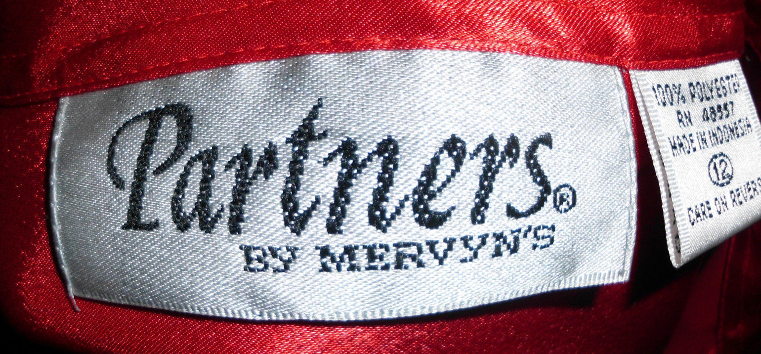 Vintage Partners by Mervyn’s Western Blouse Size 12 Red Polyester Long Sleeves