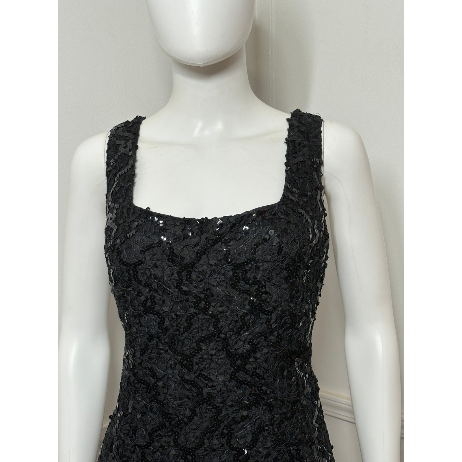Extra Large 1980s Vintage Sequined Carwash Hem Mini Dress by HW Collections