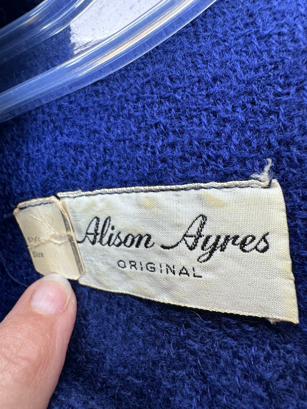 Vtg 60s Alison Ayres 12 Blue Nubby Woven Fabric Drop Waist Dress Scooter Mod