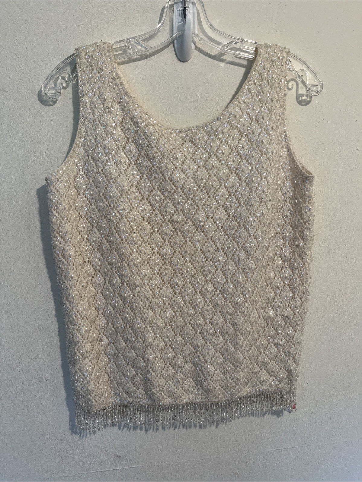 Vintage Voquemont 38 100% Pure Wool Handmade Sequin Top