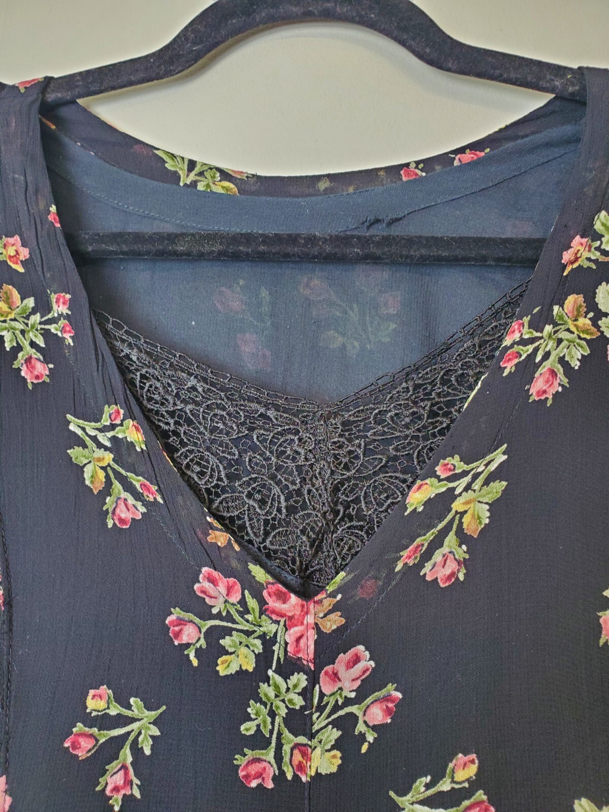 Vintage 90s STARINA Dress Women’s Small Floral Long Maxi Black Prairie 1990s