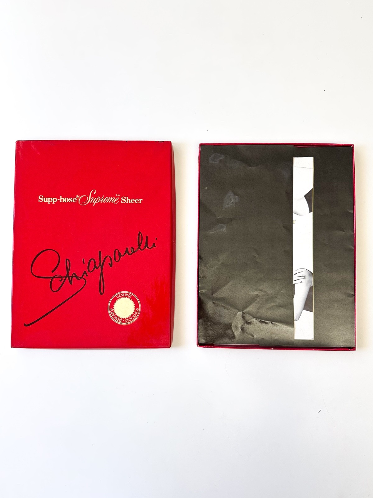 1 PR VINTAGE SCHIAPARELLI NYLON STOCKINGS SZ – 9 1/2 10 Honey Blossom Medium