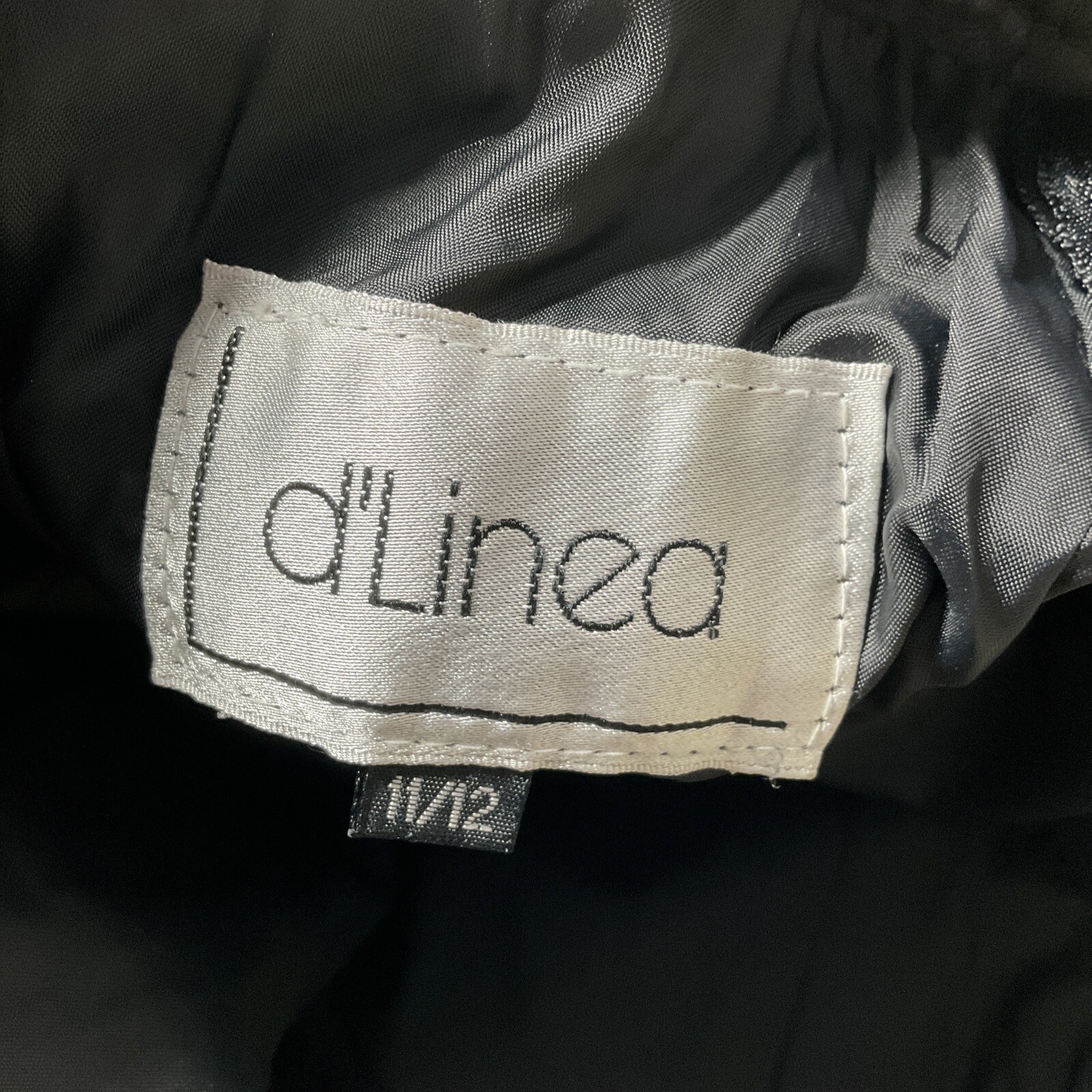 Vintage dLinea Skirt Women Size 11 / 12 Black Leather Straight Pencil 80’s Lined