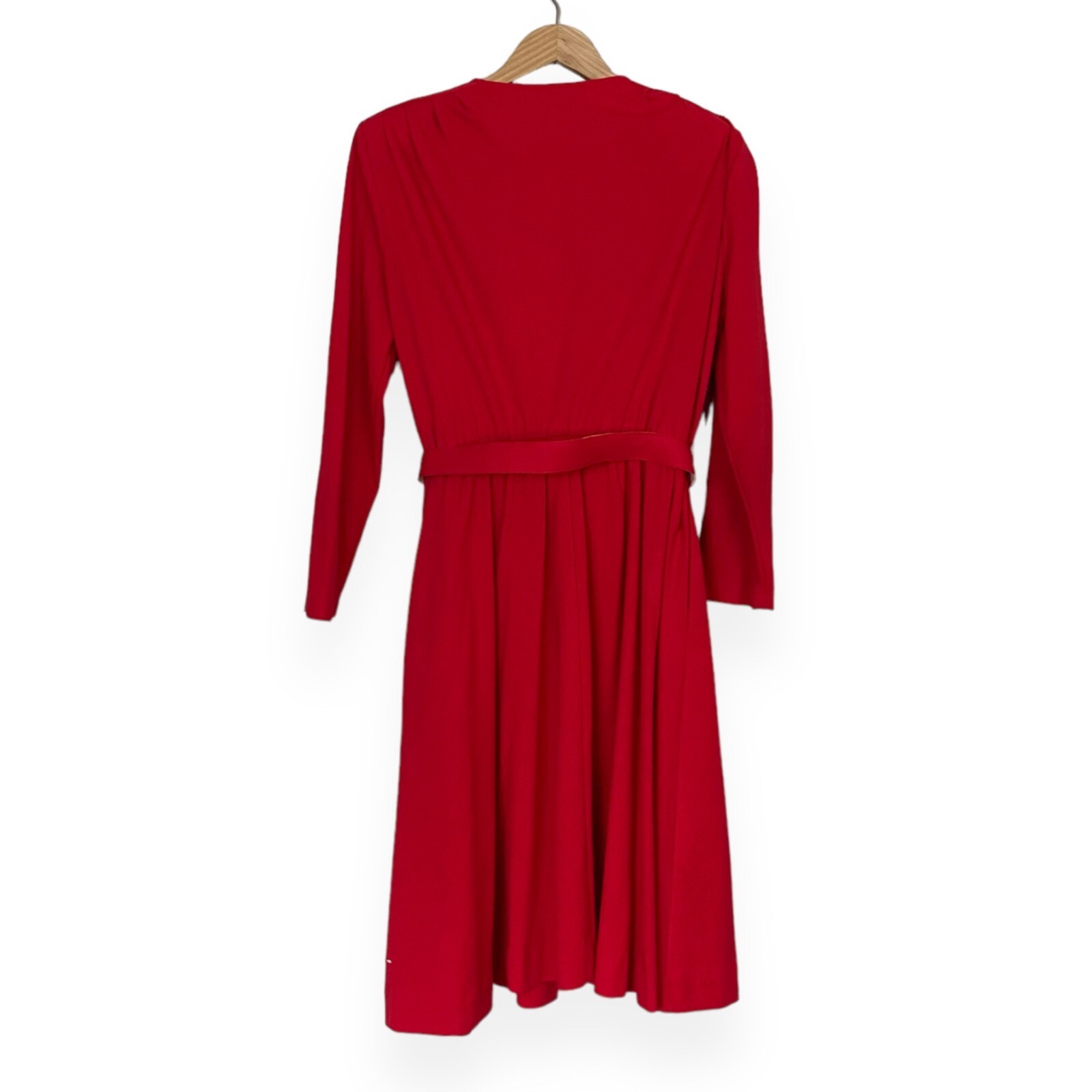 Vintage 80s Tabby of California Women’s Red Long Sleeve Belted Dress