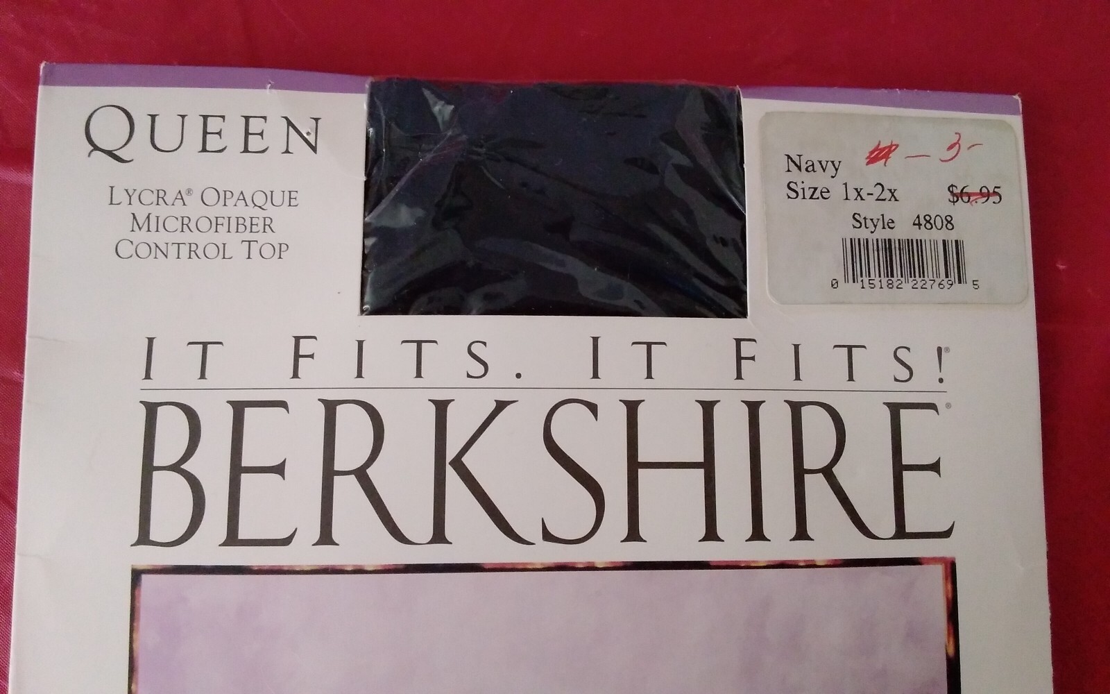 Pantyhose Vintage 1994 Berkshire It Fits lot of 2 Pair Nylons Queen Navy