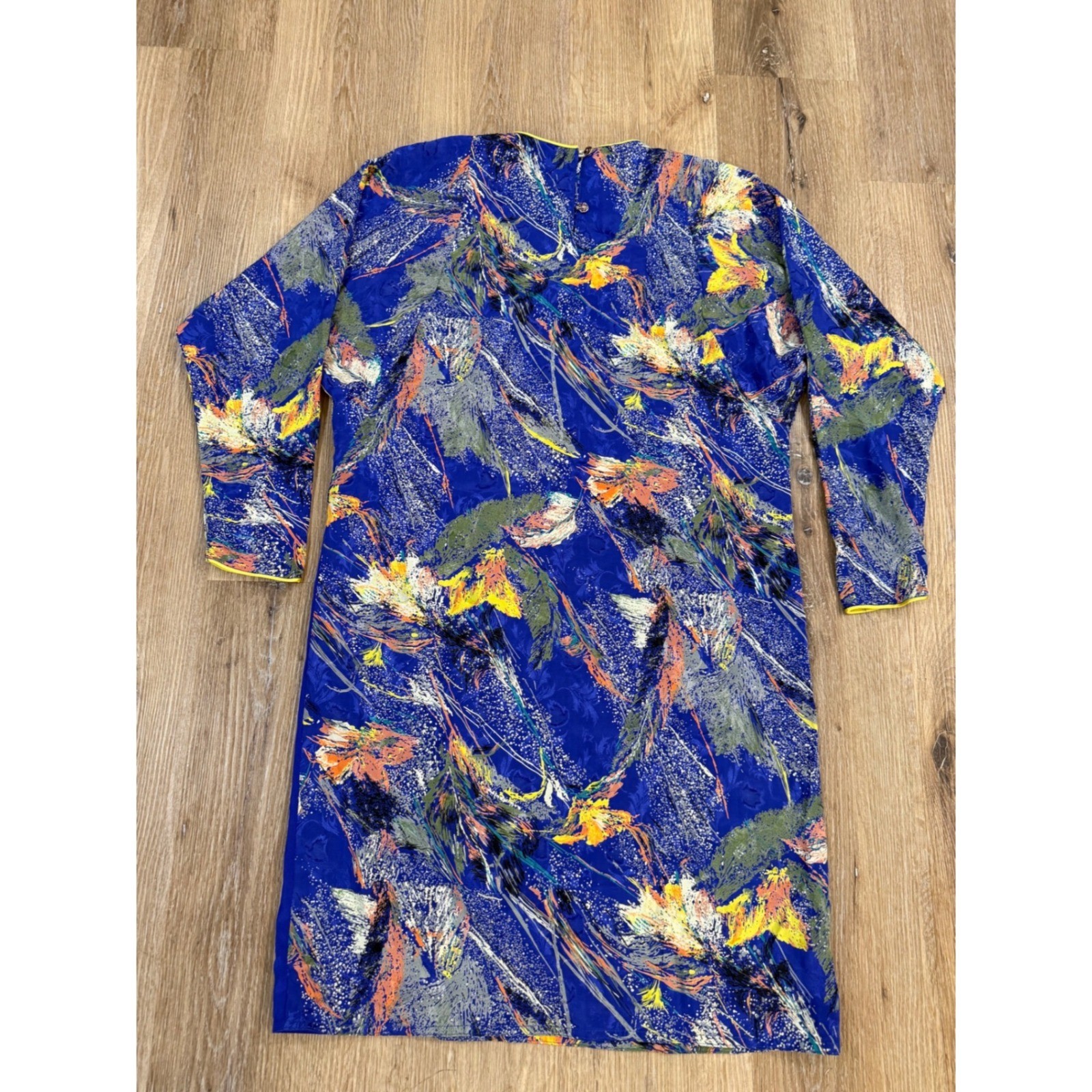 Objectives For Women Shift Dress Womens S Blue Abstract Jacquard Vintage