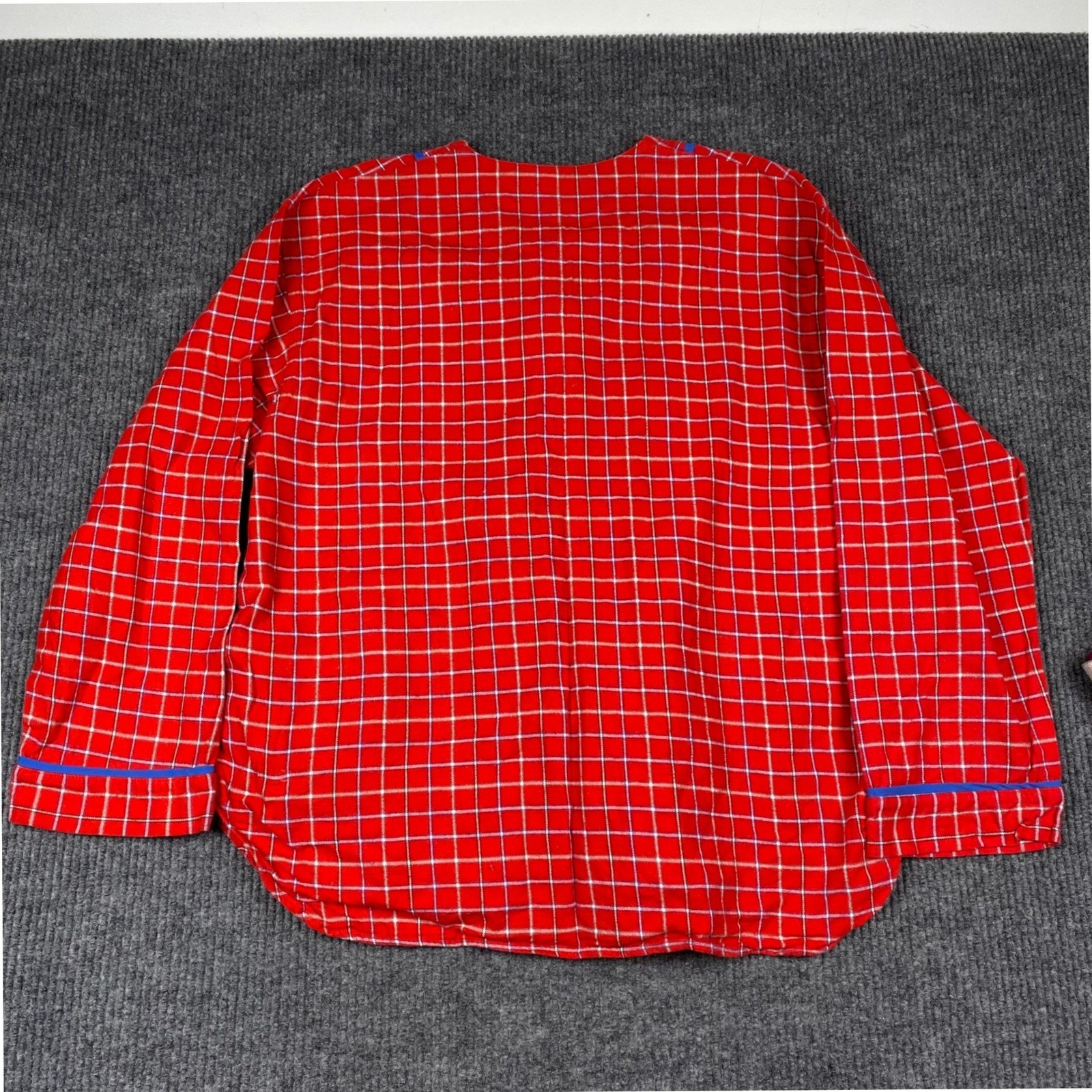 Vintage Esleep Boxer Red Plaid Pajama Top XL 1996 Her Majesty Crest Cotton