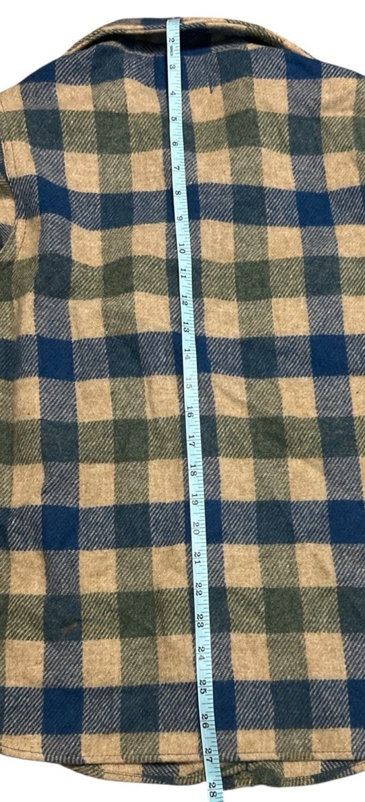 Vintage 60s LL Bean Wool Shirt Women’s 10 Plaid Flannel USA Made Script Logo EUC