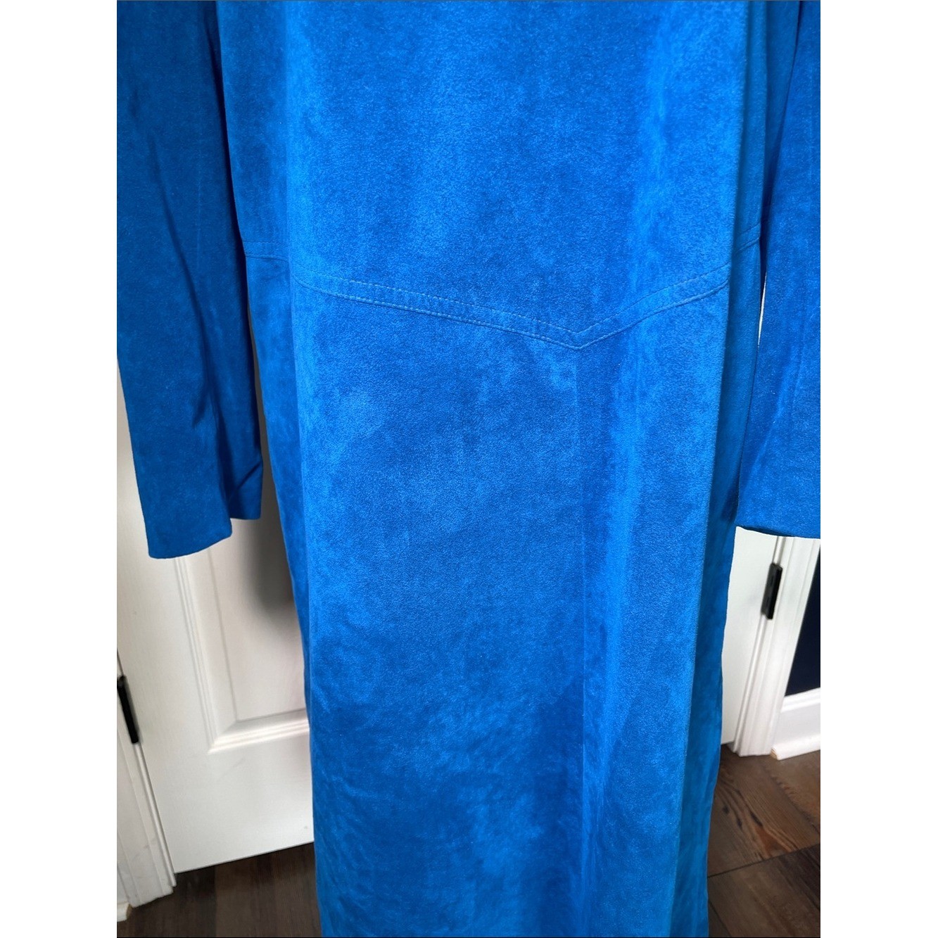 Vtg Count Romi LTD Ultrasuede Dress 80s Cobalt Royal Blue Midi Size 10