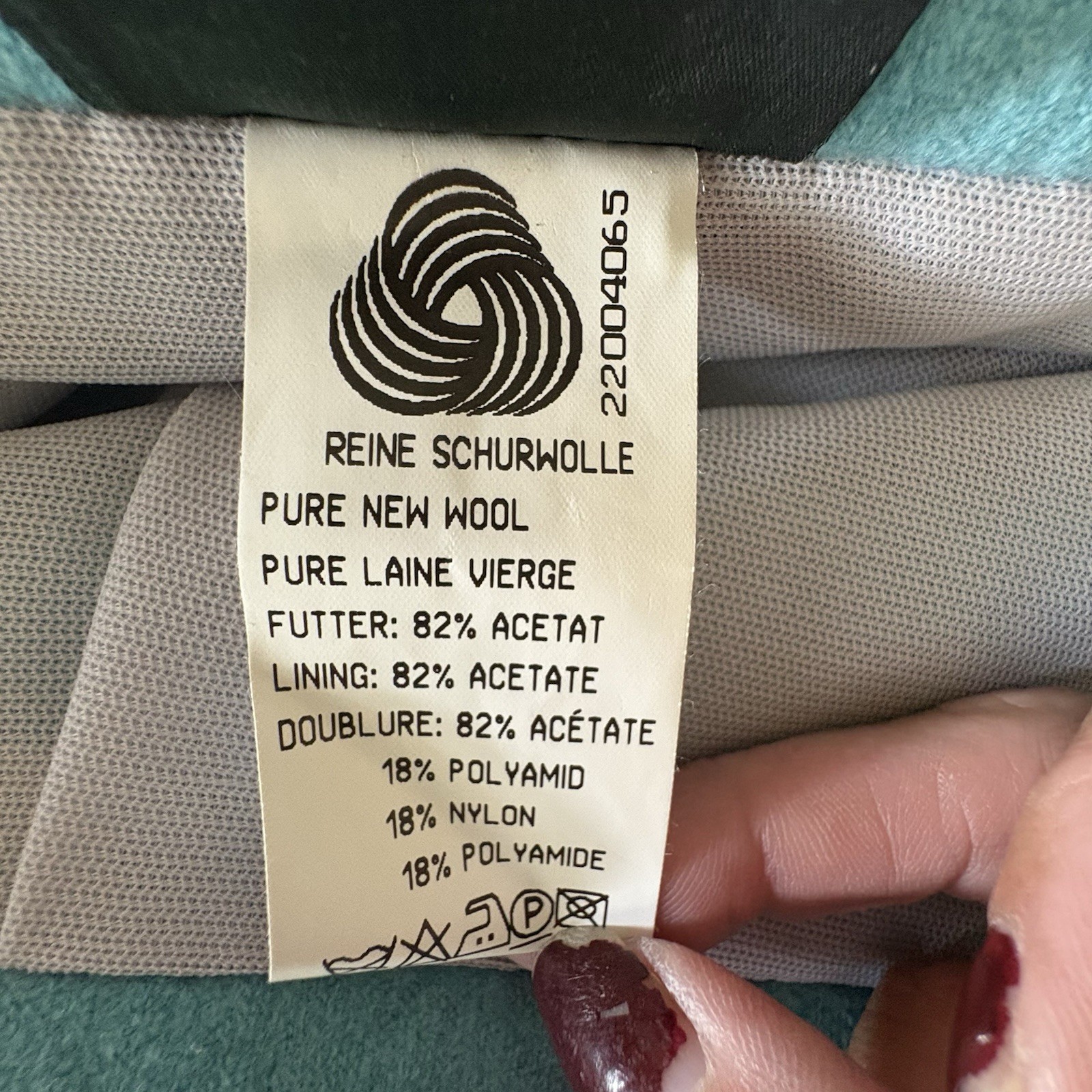 Geiger Collections Pure New Wool Vintage Skirt – Teal/Aqua Blue – Size 40 -(8)