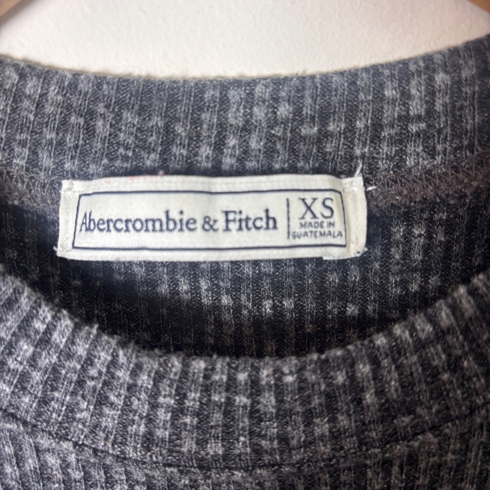 Abercrombie & Fitch Tunic Shirt Sz XS 90s Bell Sleeve Ribbed Gray Heathered