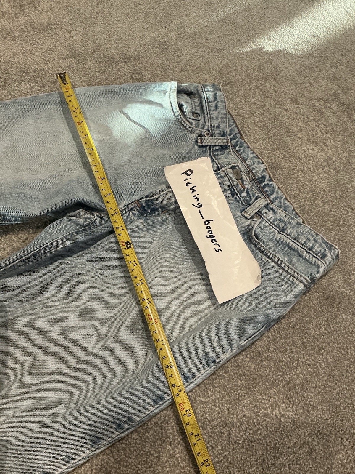 Vintage Polo Jean Co. Distress Saturday Jean 4 X 29 Light Wash Blue Denim