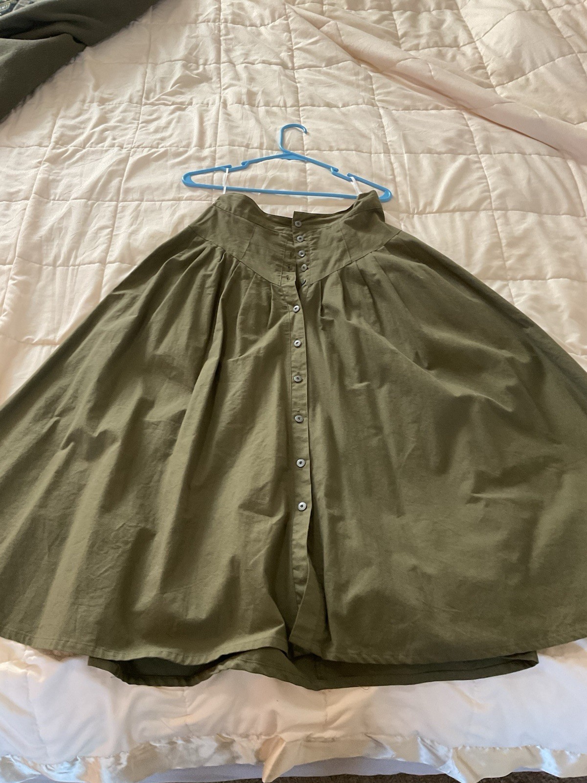 Vintage Clothing Swat A-line Pleated Skirt Army Green Size M