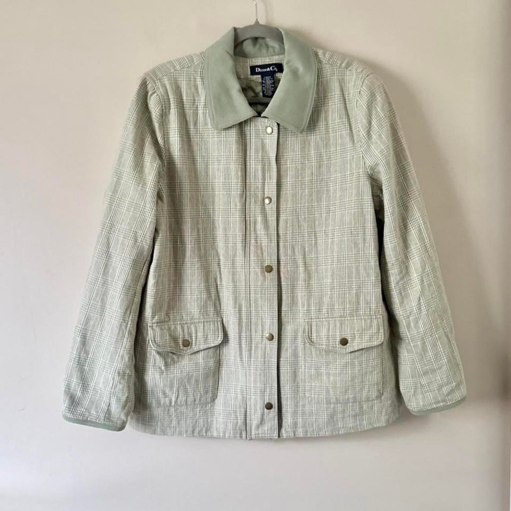 Vintage Plaid Chore Coat Green Pink