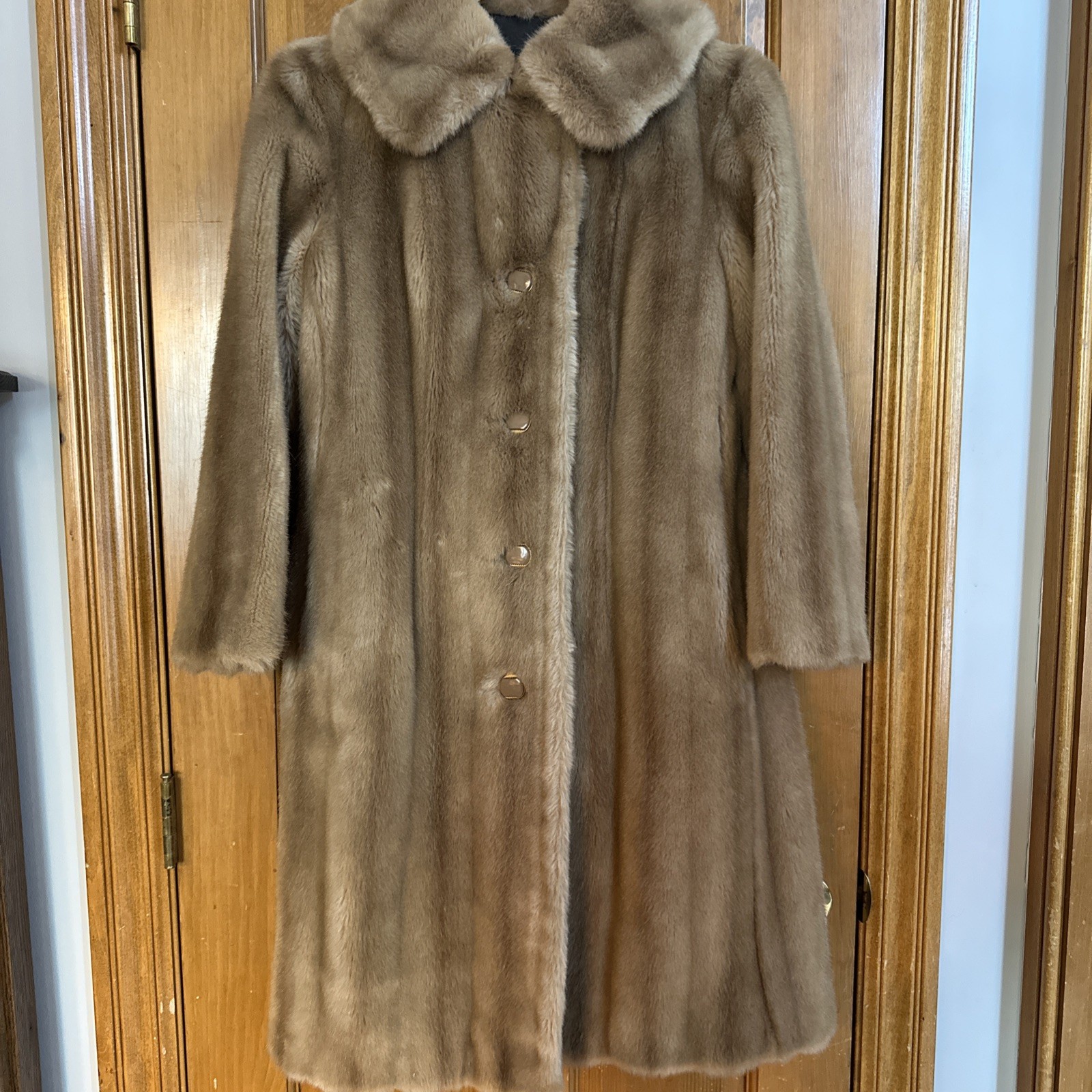 Vintage Grandella Faux Fur Car Coat With Belt. Classic and Elegant. Faux Mink.