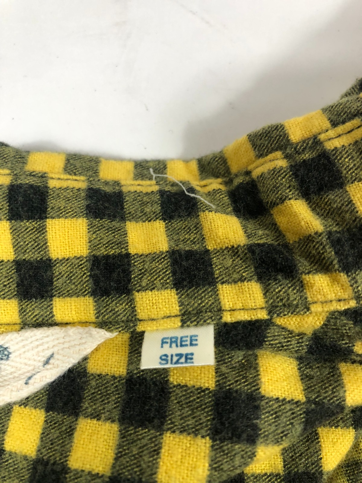 Vintage Indygo Kenar Yellow and Black Flannel Shirt Womens Free Size 100% Cotton