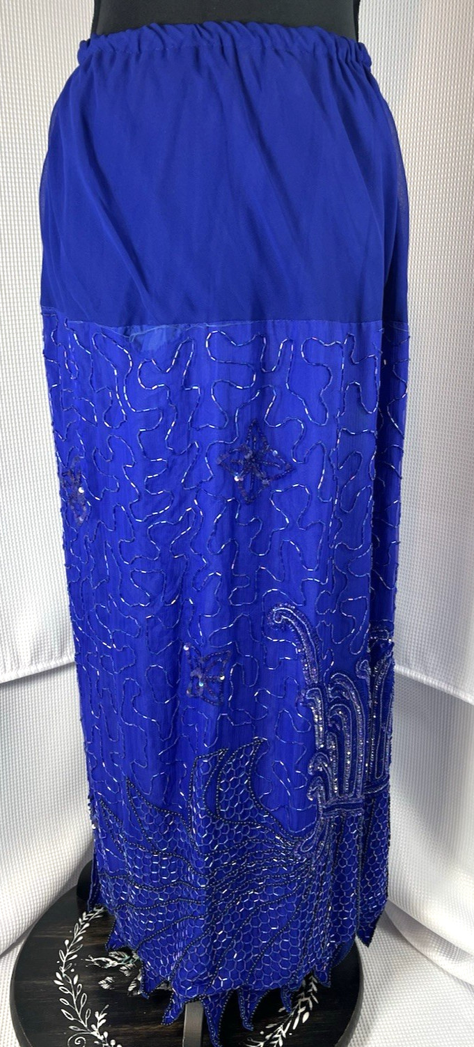 Vintage Tan-Chho Beaded Silk Dress 2 Piece Altered Size Medium Sequin x103