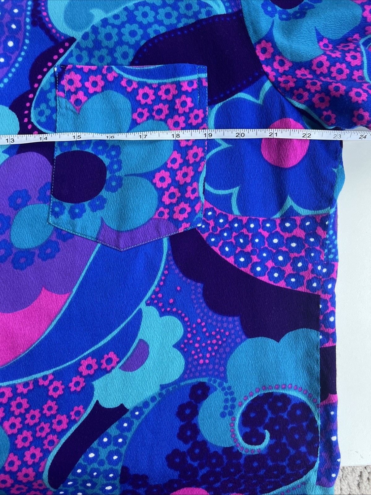 Vintage Pomare Tahiti Hawaiian Dress And Matching Shirt Size Small Purple Blue