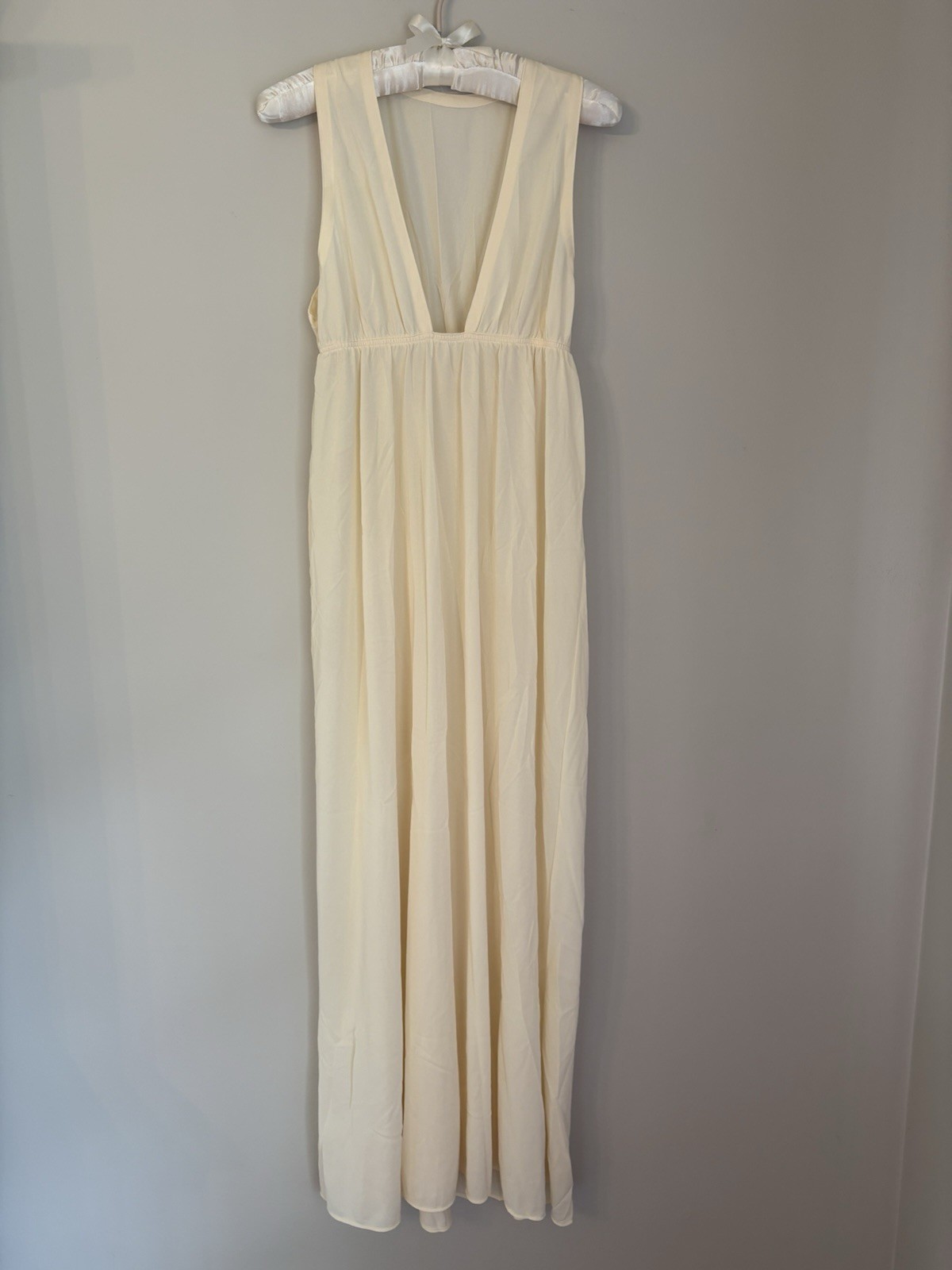 Vtg Scott Barrie BARAD 60s 70s Nightgown MCM L Large RARE Gown Plunging V Neck