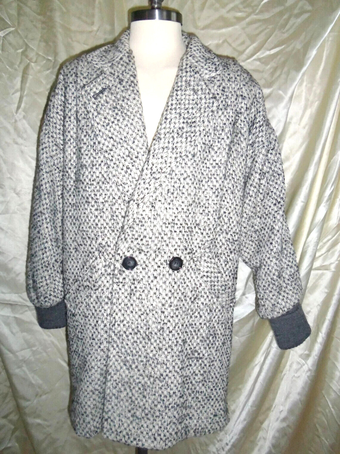 Saril 3/4 Coat in Black & white Plaid w 3M Thinsulate, Classic 1980s Sz 10 Reg