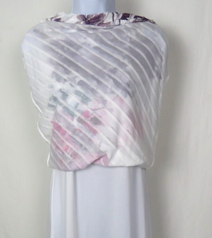 VTG 1980s 90s FLORAL DRESS CHRISTOPHER & BANKS SIZE SMALL RUFFLES POLY SPANDEX