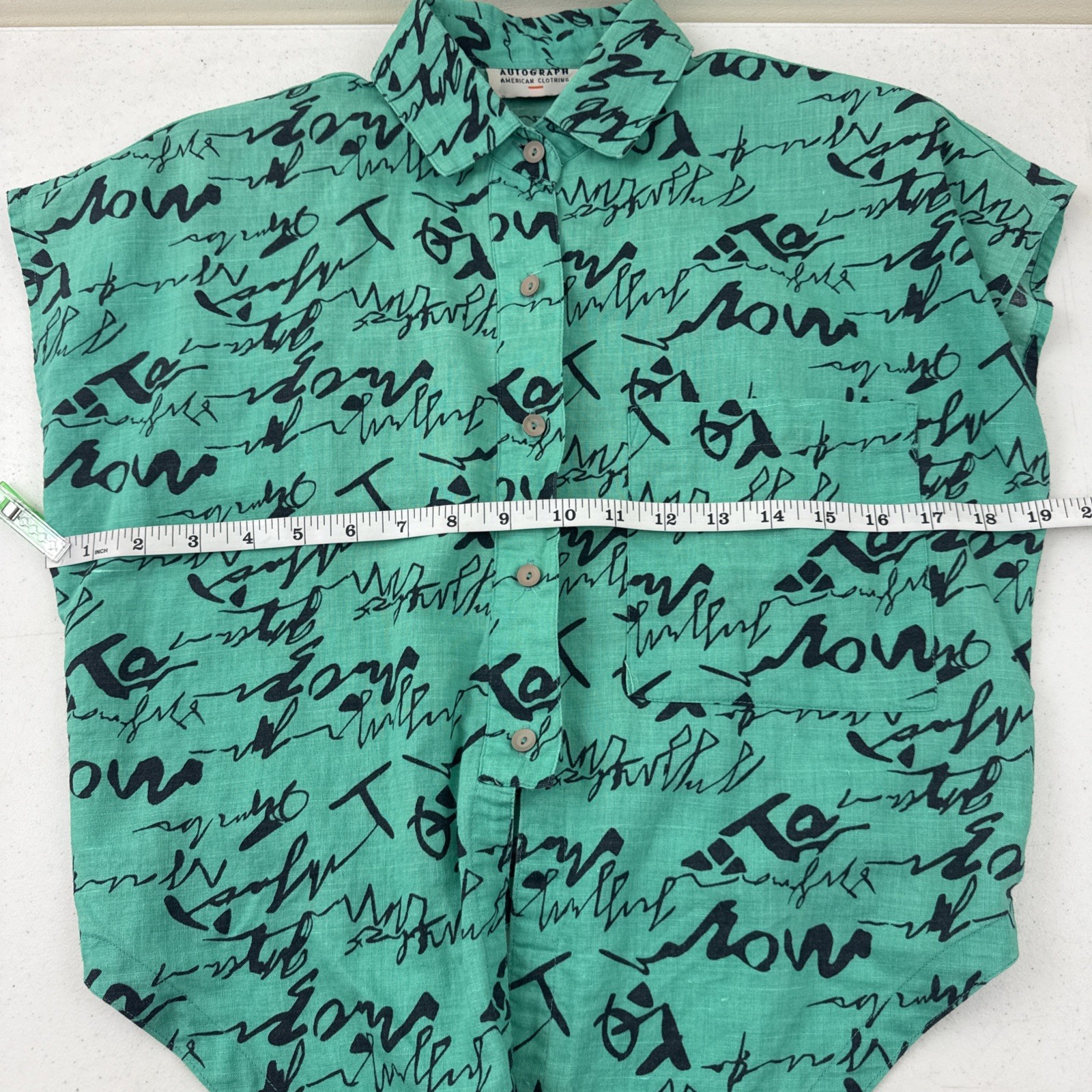 Vintage Sleeveless button-up Tie Front top Autograph American Clothing Company M