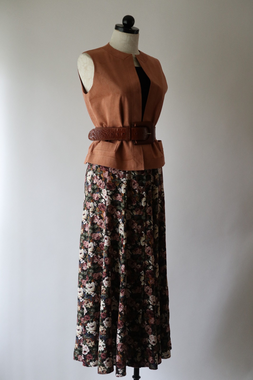 70s Vintage Pink Ultrasuede Open Front Waistcoat Sleeveless Jacket Vest Women M