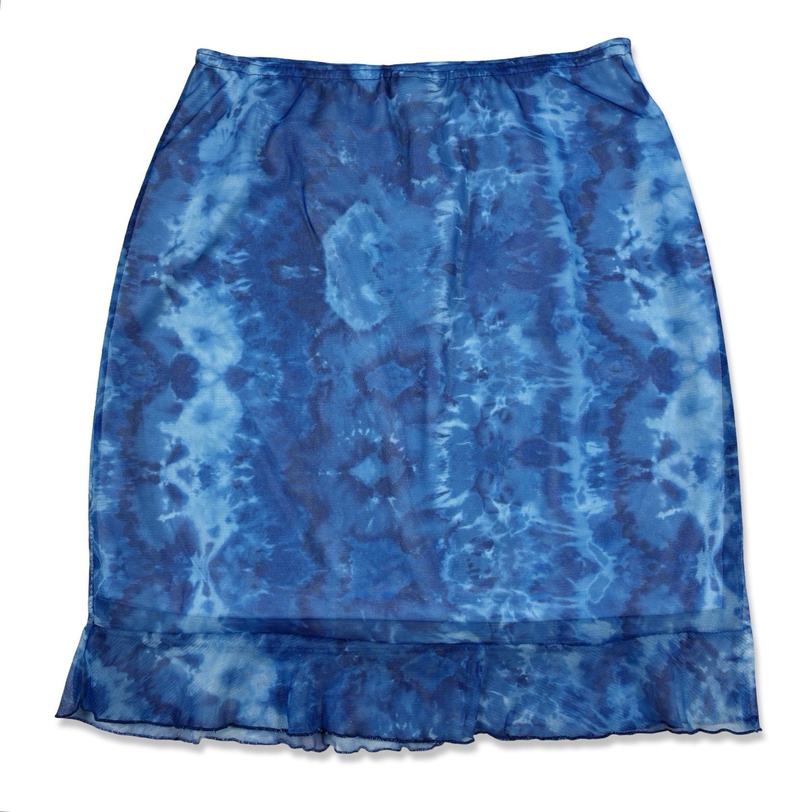 RAG Women’s Vintage 90’s Y2K Blue Mesh Skirt Grunge L