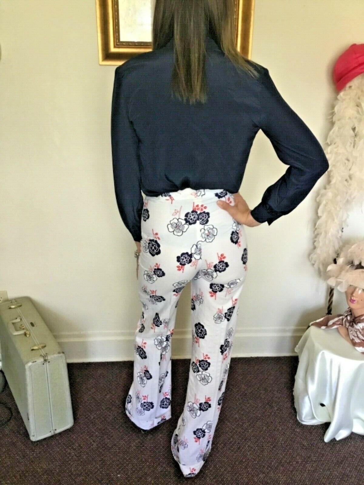 80’s Vintage Navy Blue Secretary Blouse