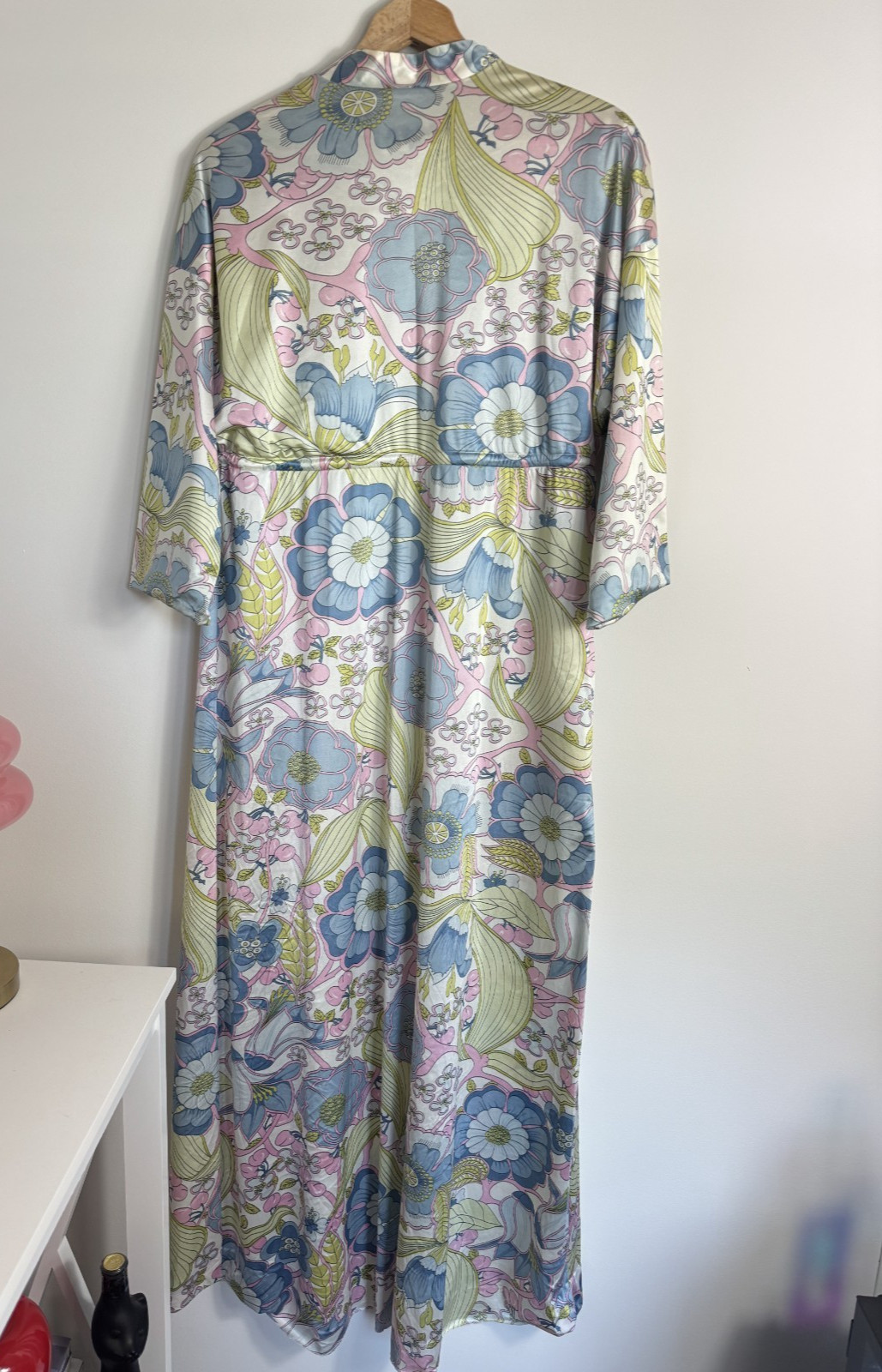 1960s Vanity Fair Floral Cherry Pattern Nightgown Robe Small – Read Description