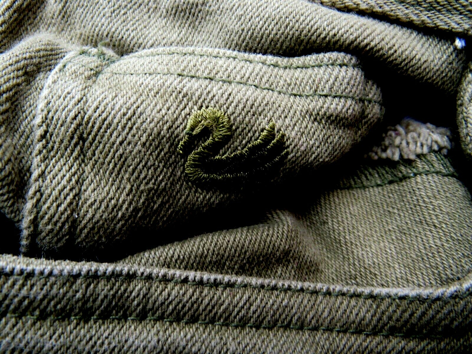 VTG GLORIA VANDERBILT Stretch Cotton Jeans Pants Olive Green 28 1/2 x 29 8 Short