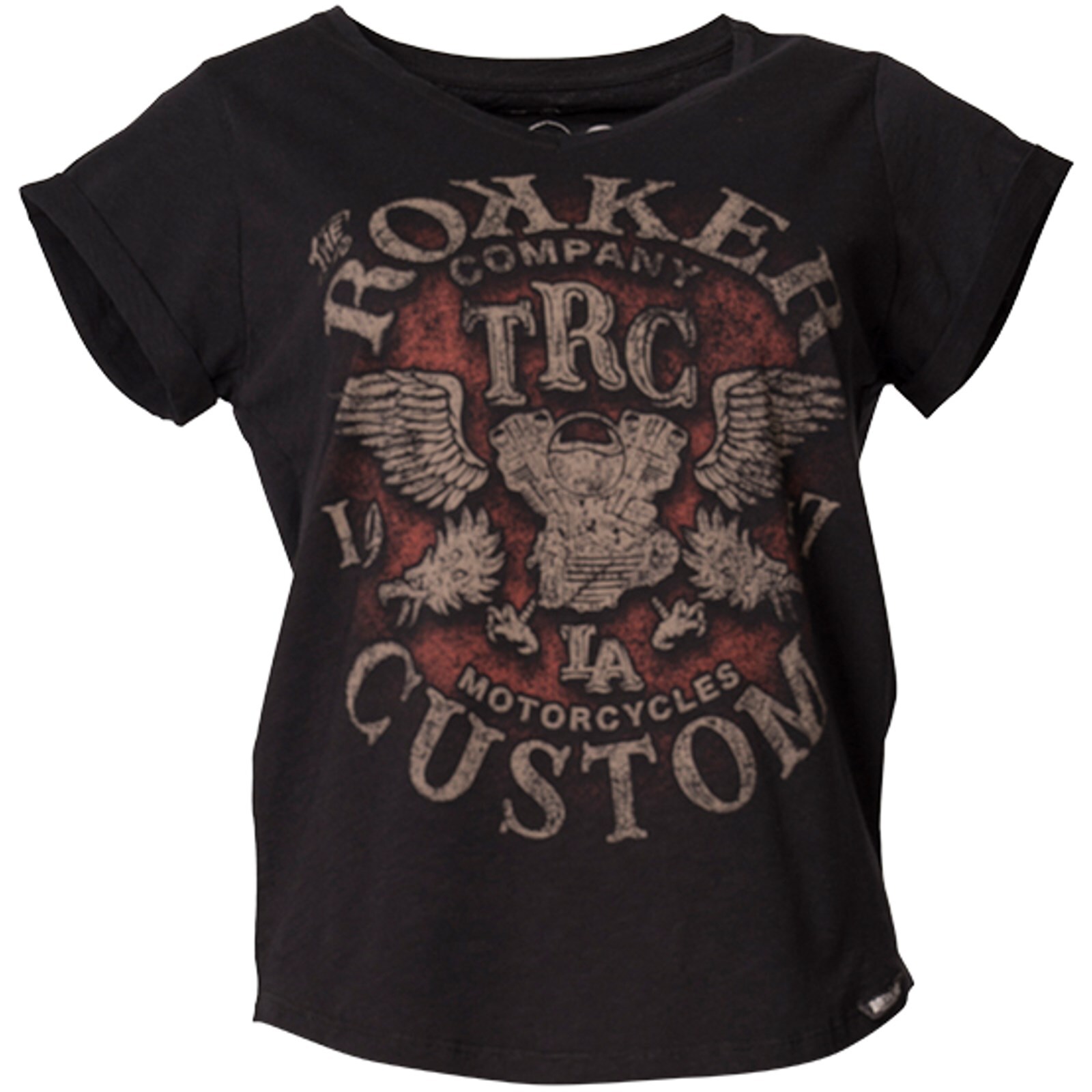 Rokker Custom T Shirt Lady Vintage Biker Cotton Womens Shirt