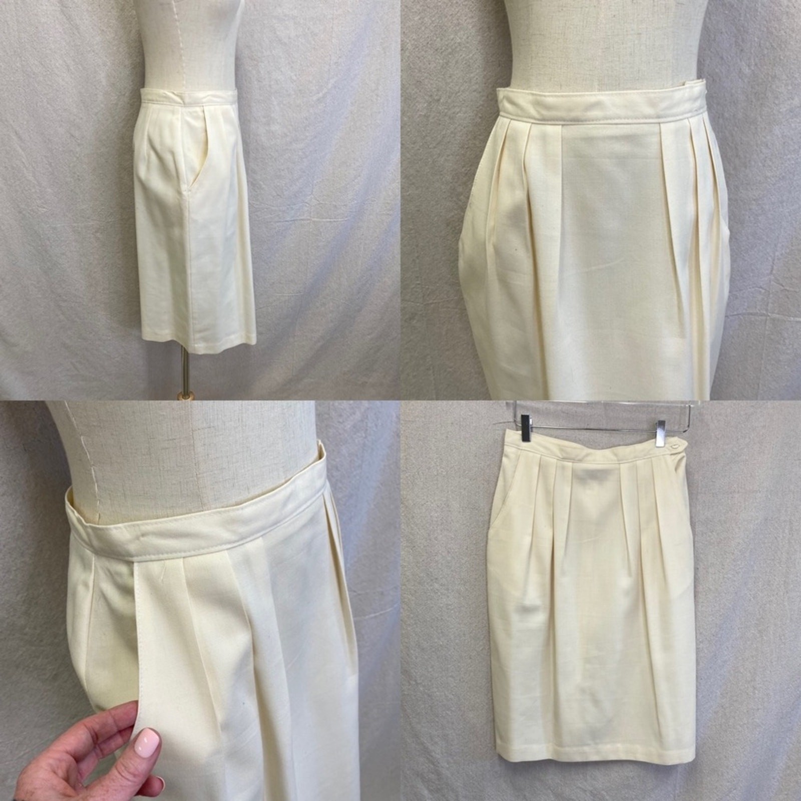 Vintage 90’s Worthington ivory/off white blouse/pencil skirt set Size 12