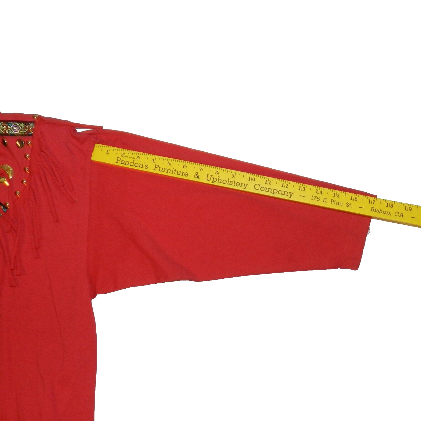 Red Vintage Western Rodeo Shirt Women’s JUN SPORTS WEAR Fringe Size XL RARE!