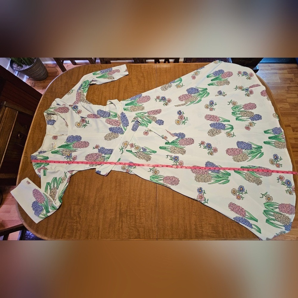 Vntg 60s 70s Serbin Of Florida Muriel Ryan Long Dress Gown Caftan Floral M L H7