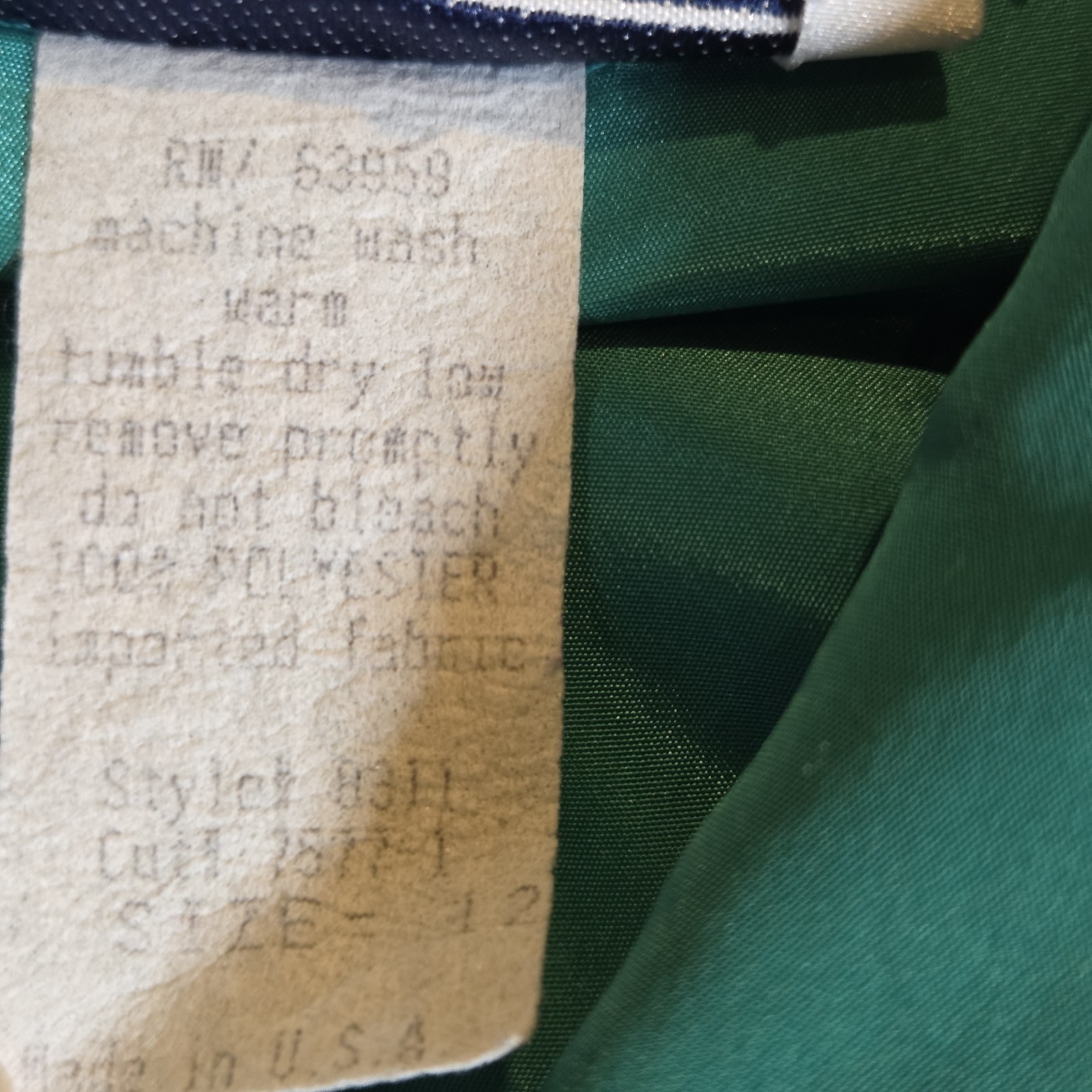 VTG Impressions of California Women Blouse Sz 12 Green Satin Long Sleeve 80 90s