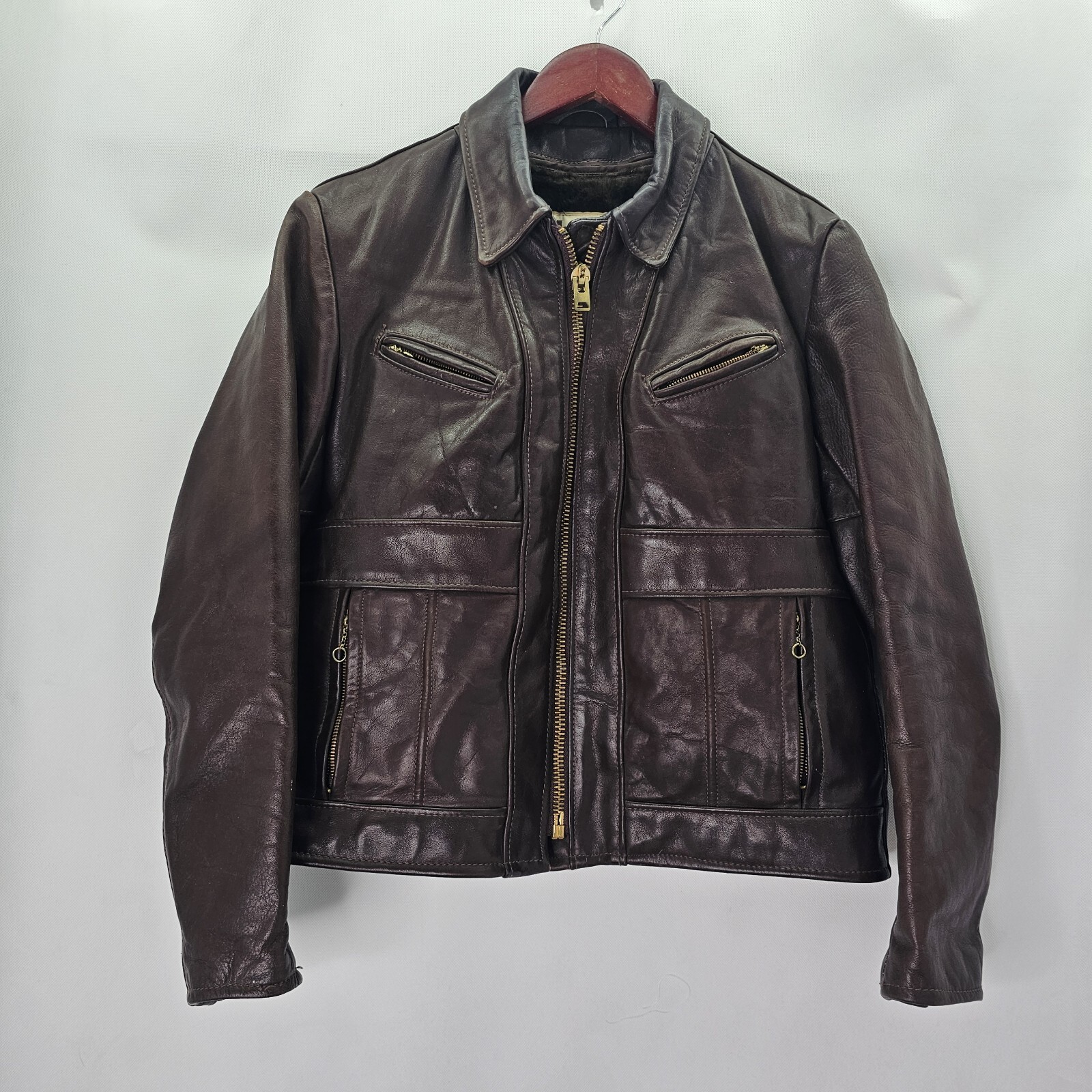 Pre – Owned Vintage Schott Women Size 16 Brown Leather Jacket