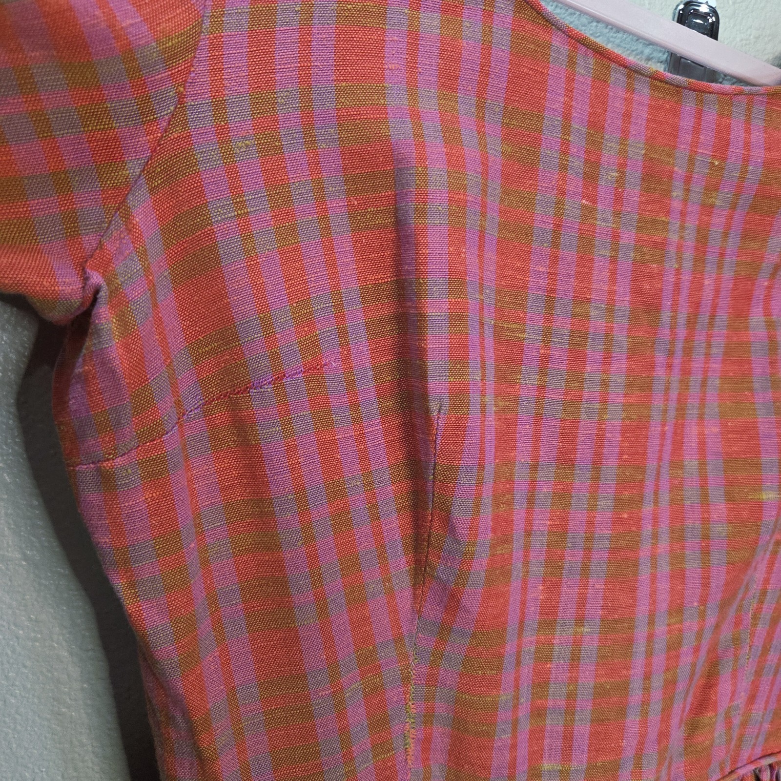 Vintage Murray Millman Plaid Prairie Dress Cottagecore Tiered Boho Dress XS/S