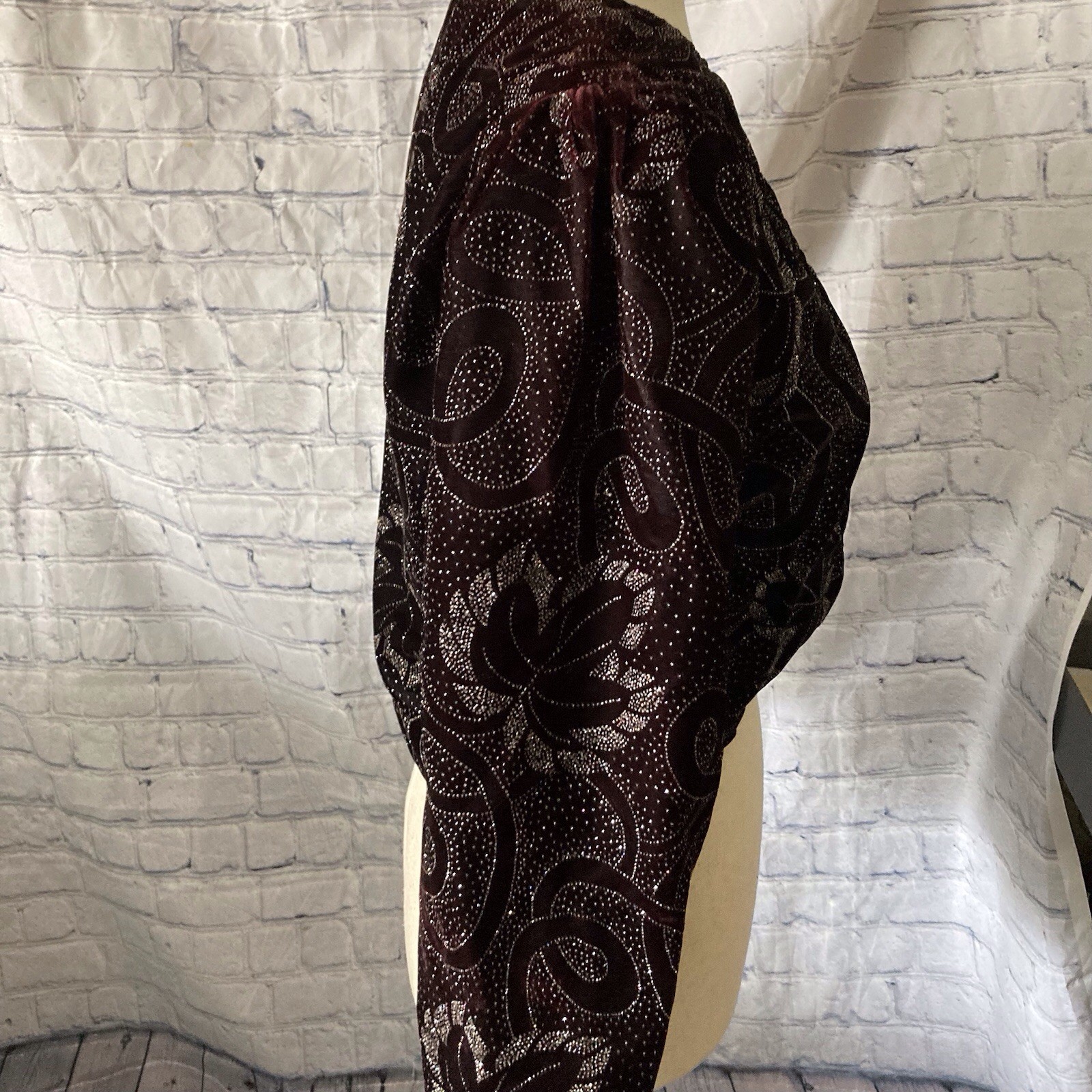Vintage Women’s Jeri Marque Bolero Jacket Petite 1980’s Encrusted Black Cherry