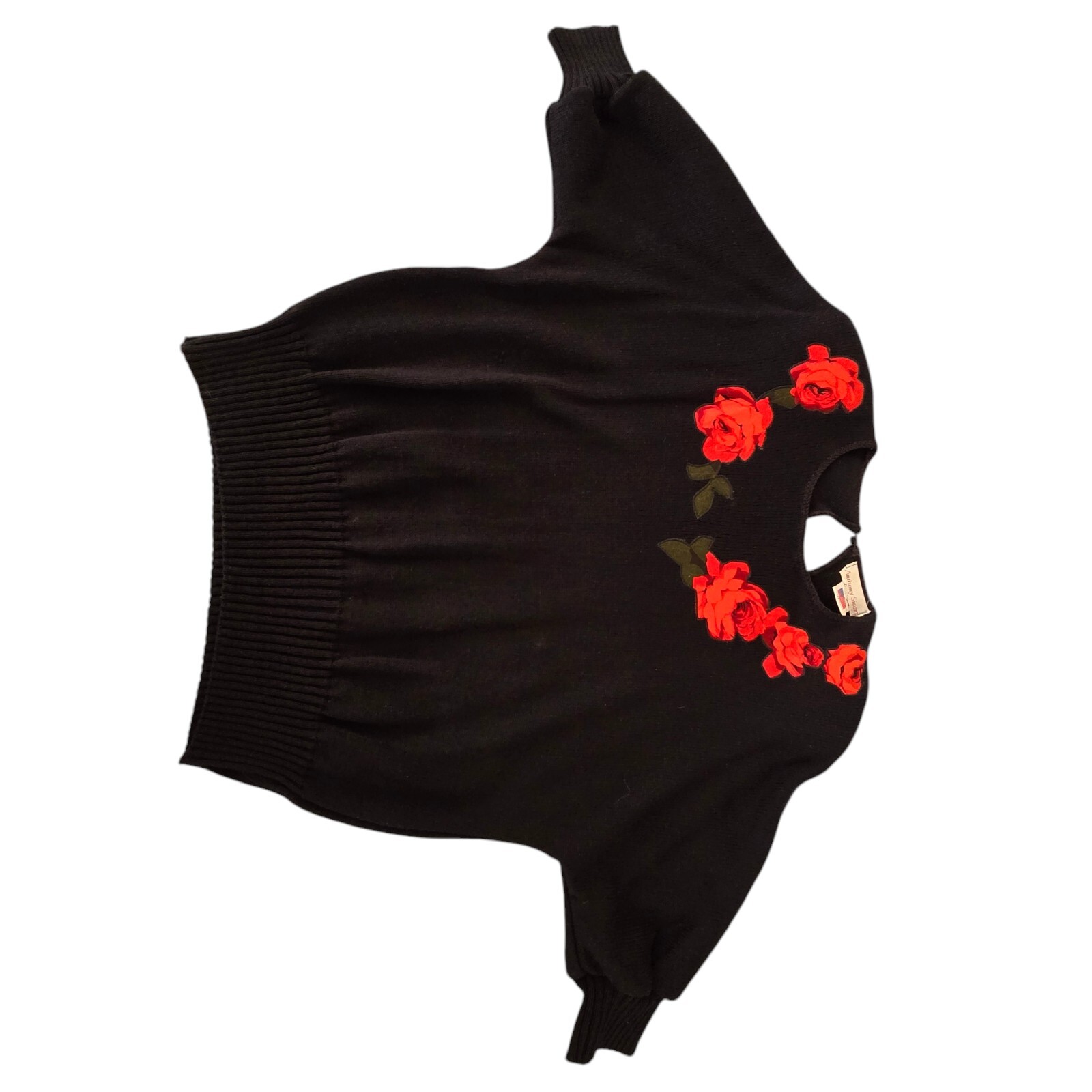 Vintage Anthony Sicari 3pc 80’s Red Roses Sweater Top w/ Skirt & Scarf Size 22