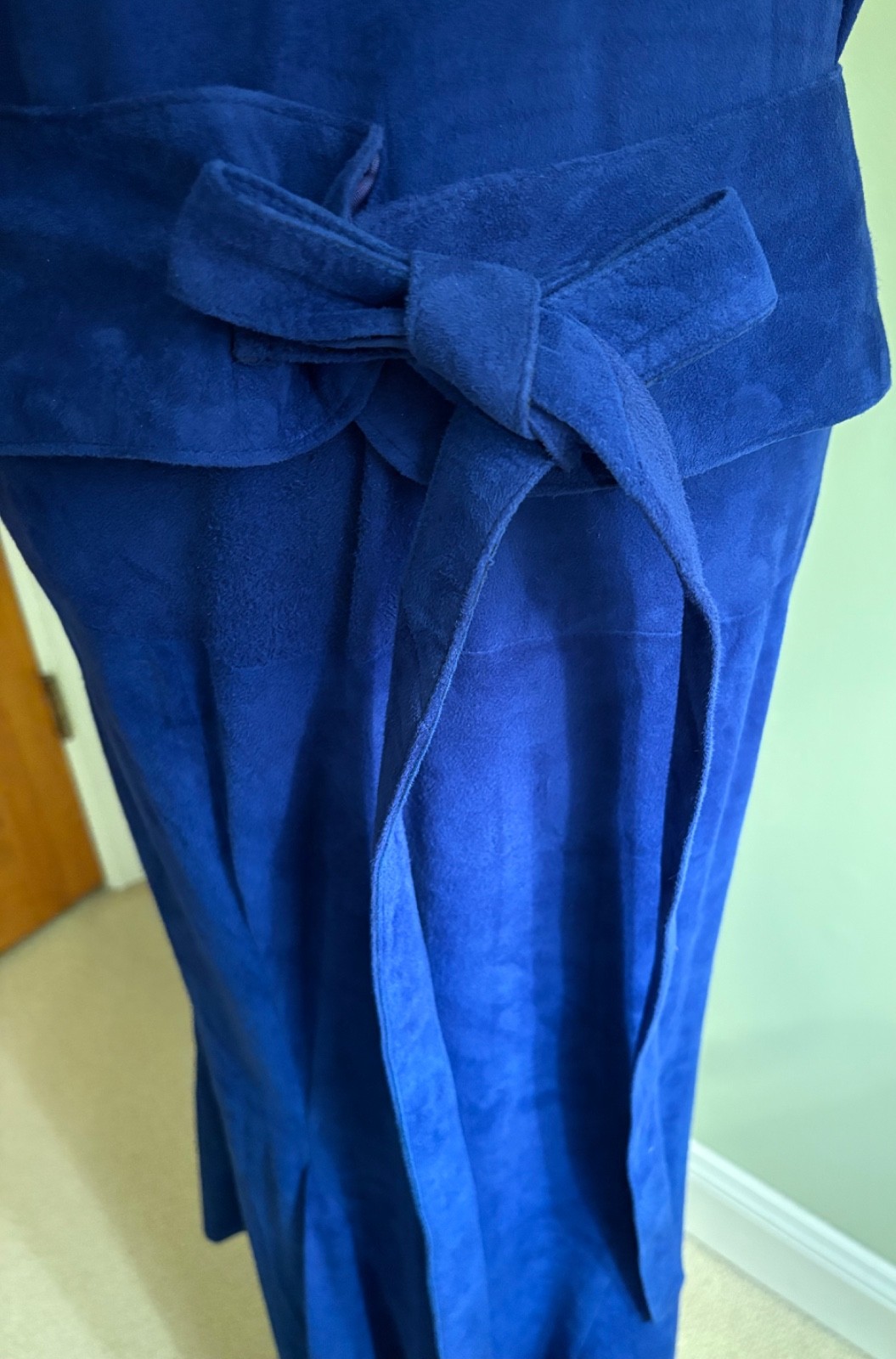 Vakko 1980’s Royal Blue Suede Dress for Bergdorf Goodman size L