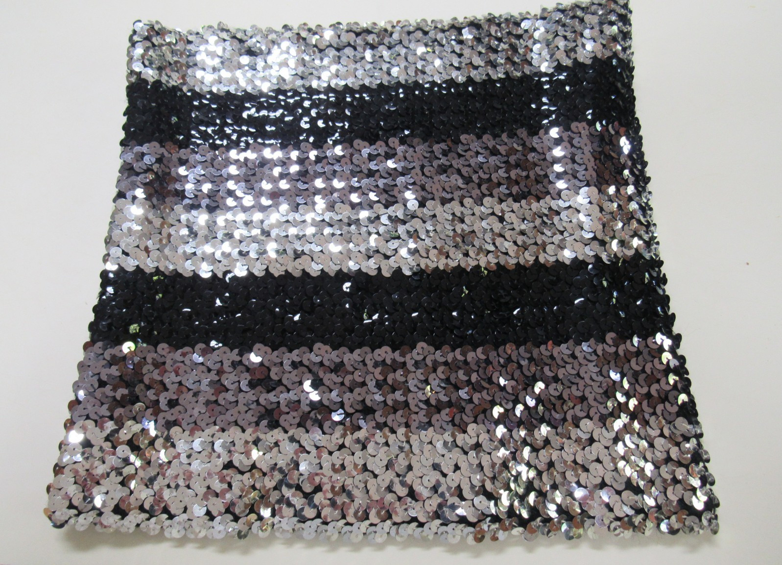 Vintage Black/Gray/Silver Sequin Tube Top Disco Glam One Size Stretch 70s