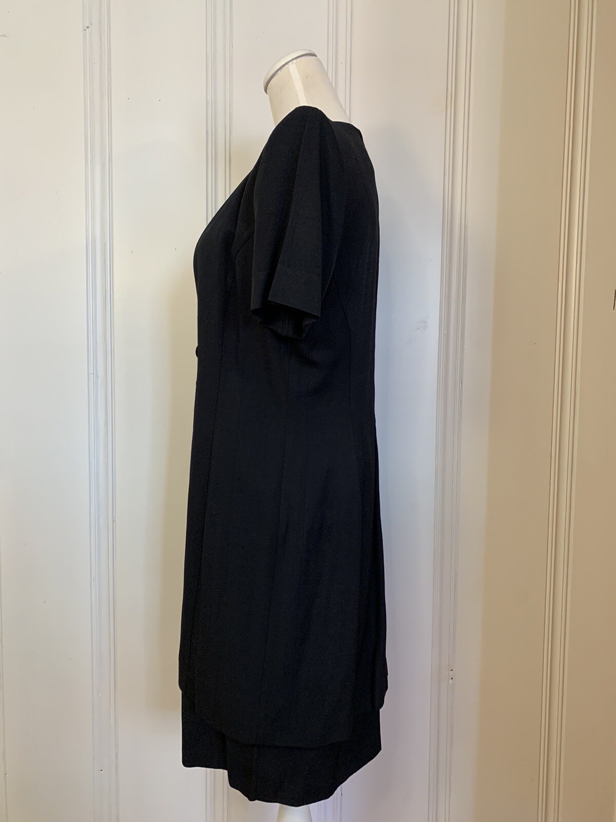 Vintage Dress Size 10 Julian Taylor New York 80s 90s Color Block Shoulder Pads