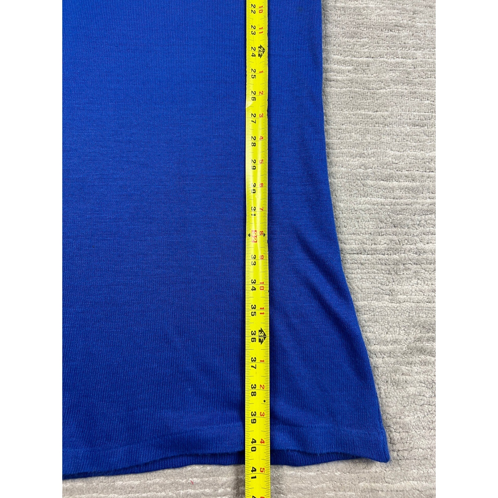 Objectives Sweater Dress Womens MP Blue Turtleneck Vintage Acrylic Contrast Trim