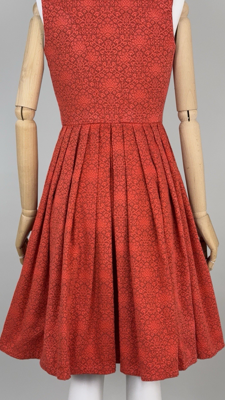 Wallach Volkskunfthaus Munchen Antique Dress German Red Hand Made Dirndl XS