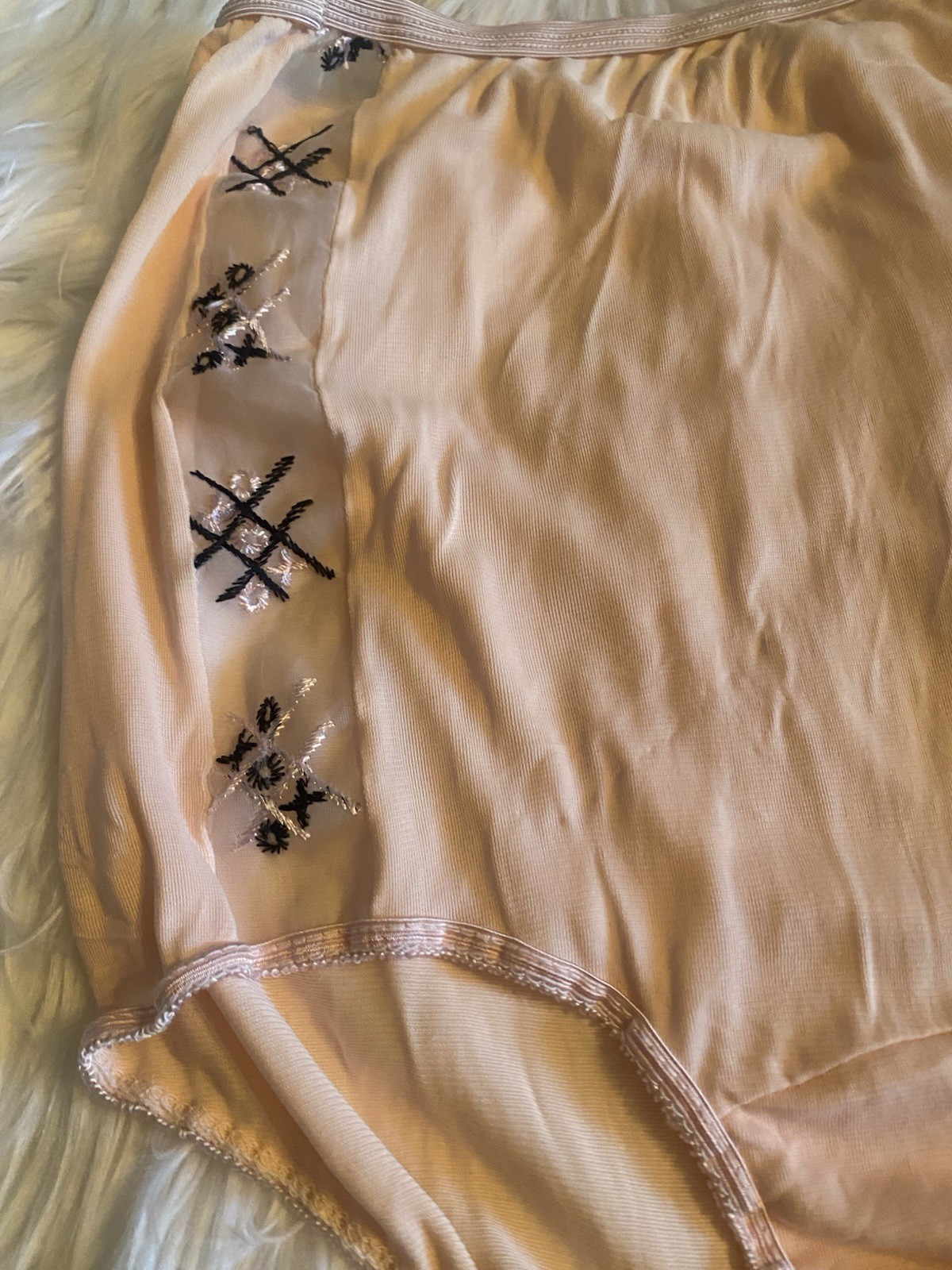Vintage Stunning 50’s nylon panties Granny High Waist Nylon Underwear Size 6