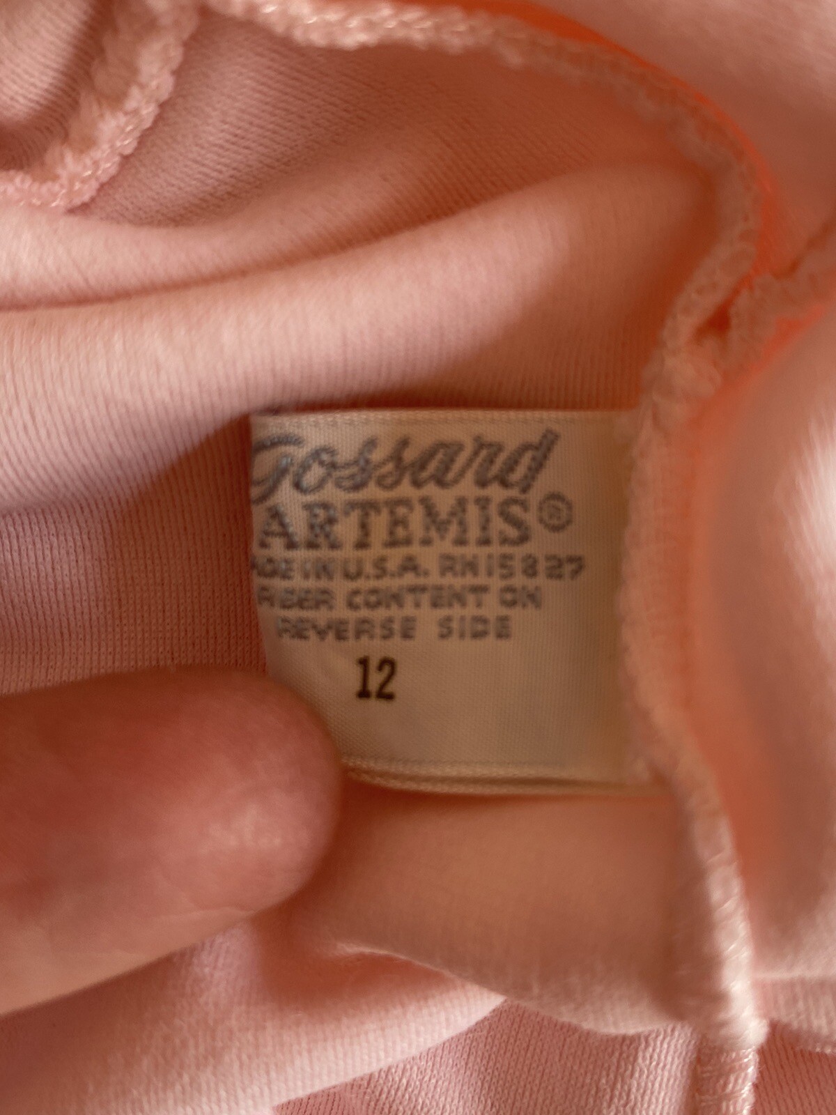 Vintage Gossard Artemis Robe Light Pink with Floral Applique Size 12 Made In USA