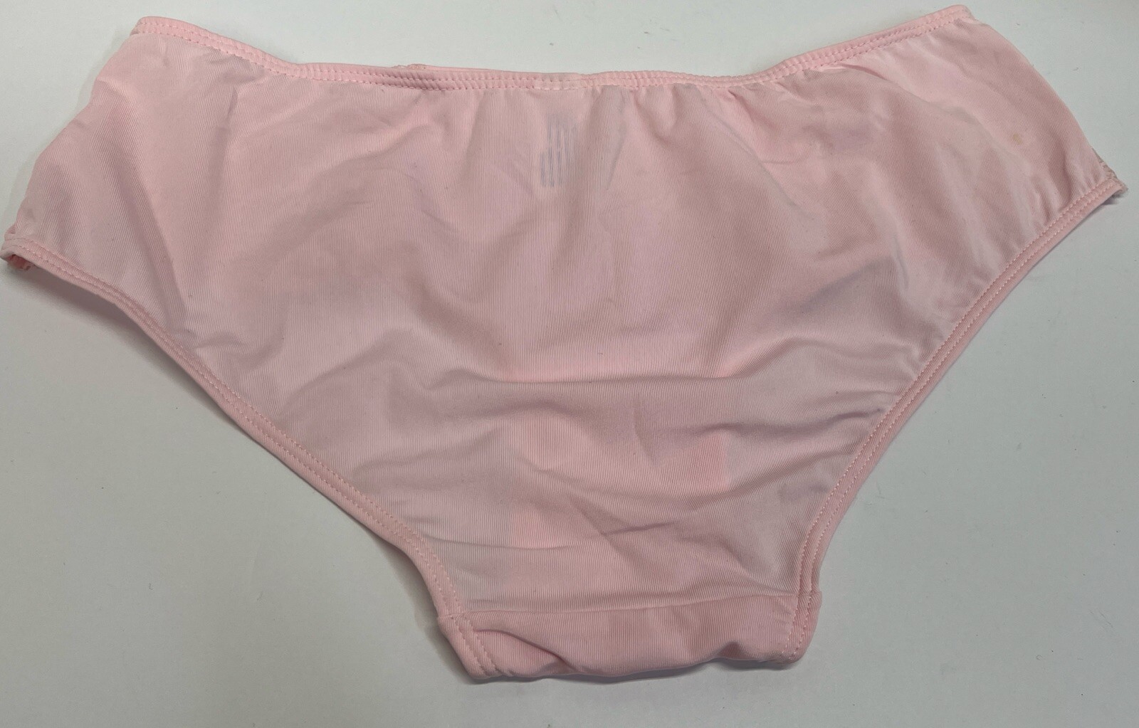 Vintage Delicates Satin Pink Low Lace Accent Waist Bikini Panty M/6 Silky Soft