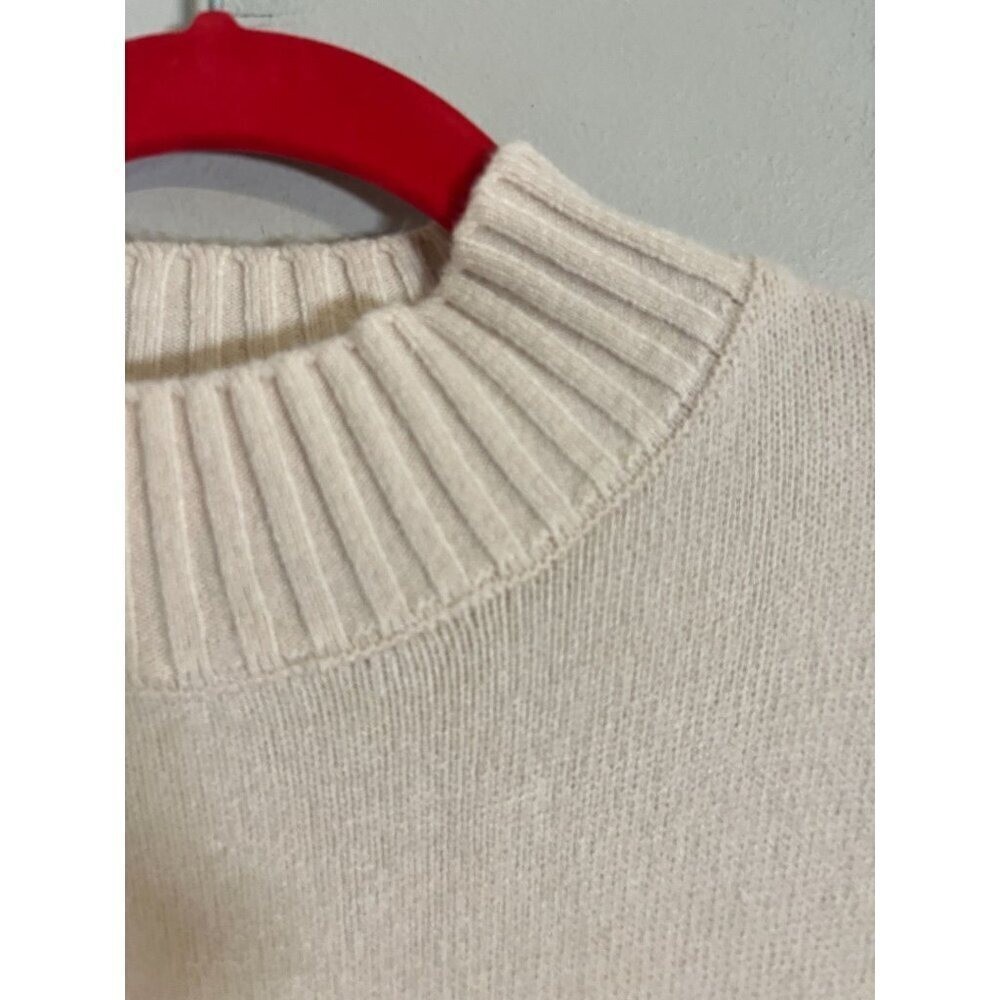 Retro Floral Embroidery Sweater Cream S Boho Western Hippie Chic Preppy 80s