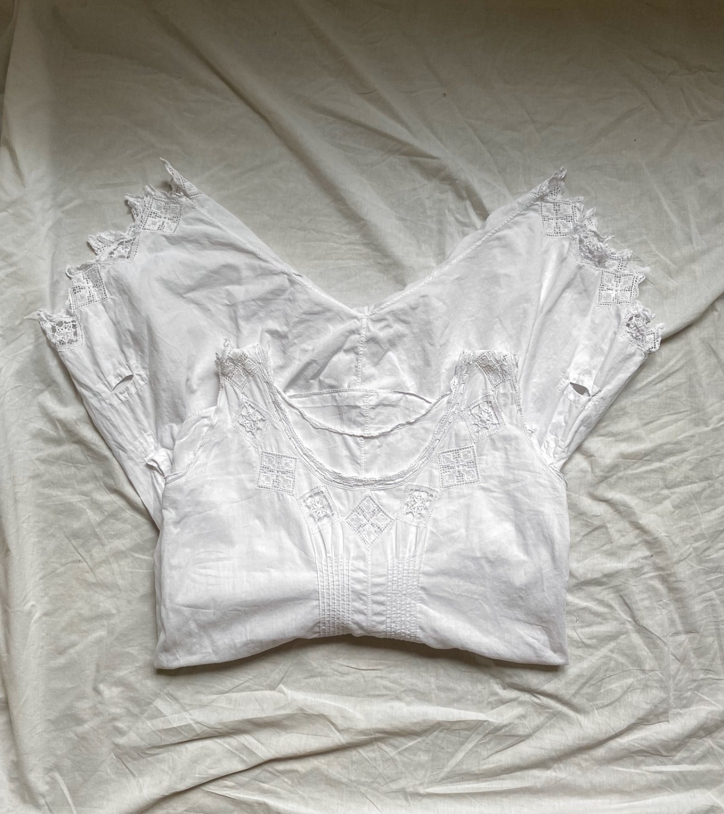 Authentic Edwardian Antique White Linen Lace Lingerie 1905-1912